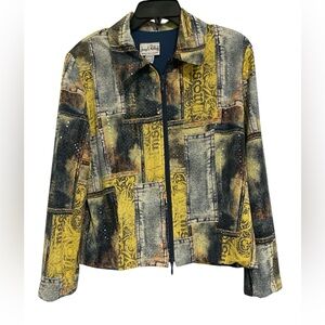 Vintage Joseph Ribkoff Patch Style Zip Up Bomber